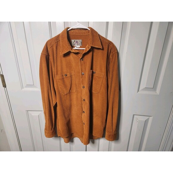 The Territory Ahead Mens Long Sleeve Corduroy Shirt Burnt Orange Size Large - Picture 1 of 12